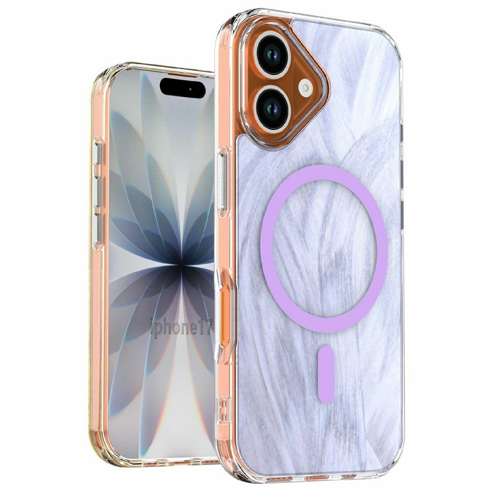 For iPhone 17 Magnetic Case Foxtail Pattern TPU + Acrylic Shockproof Phone Cover