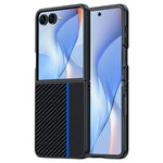 For Samsung Galaxy Z Flip8 Case Leather + PC Hard Phone Cover Carbon Fiber Texture