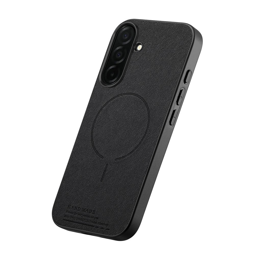 For Samsung Galaxy A27 5G Magnetic Case Cloth Texture PC + TPU + PU Leather Anti-Scratch Phone Cover