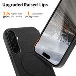 For Samsung Galaxy A27 5G Magnetic Case Cloth Texture PC + TPU + PU Leather Anti-Scratch Phone Cover