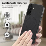 For Samsung Galaxy A27 5G Magnetic Case Cloth Texture PC + TPU + PU Leather Anti-Scratch Phone Cover