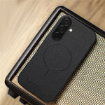 For Samsung Galaxy A27 5G Magnetic Case Cloth Texture PC + TPU + PU Leather Anti-Scratch Phone Cover