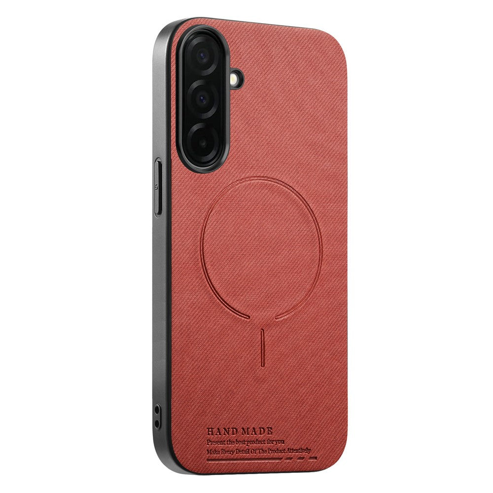 Magnetisk cover til Samsung Galaxy A27 5G, stofstruktur, PC + TPU + PU-læder, ridsefast mobilcover