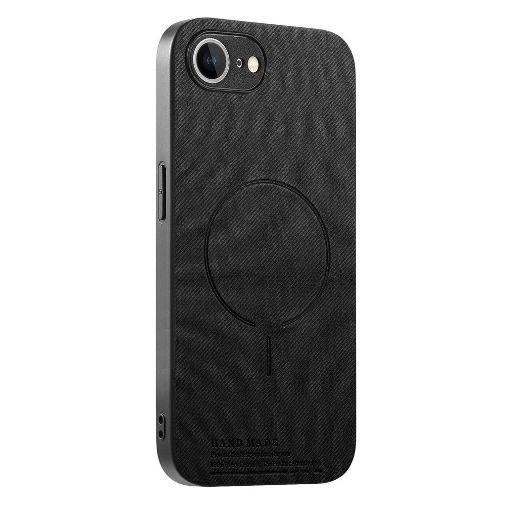 For iPhone 17e  /  16e Magnetic Case Cloth Texture PC + TPU + PU Leather Anti-Scratch Phone Cover
