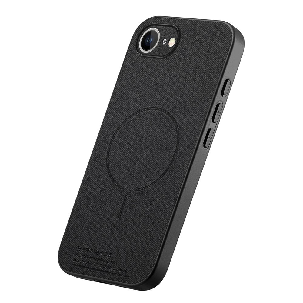 For iPhone 17e  /  16e Magnetic Case Cloth Texture PC + TPU + PU Leather Anti-Scratch Phone Cover