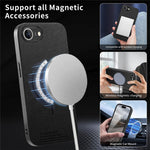 For iPhone 17e  /  16e Magnetic Case Cloth Texture PC + TPU + PU Leather Anti-Scratch Phone Cover