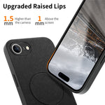 For iPhone 17e  /  16e Magnetic Case Cloth Texture PC + TPU + PU Leather Anti-Scratch Phone Cover