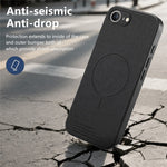 For iPhone 17e  /  16e Magnetic Case Cloth Texture PC + TPU + PU Leather Anti-Scratch Phone Cover