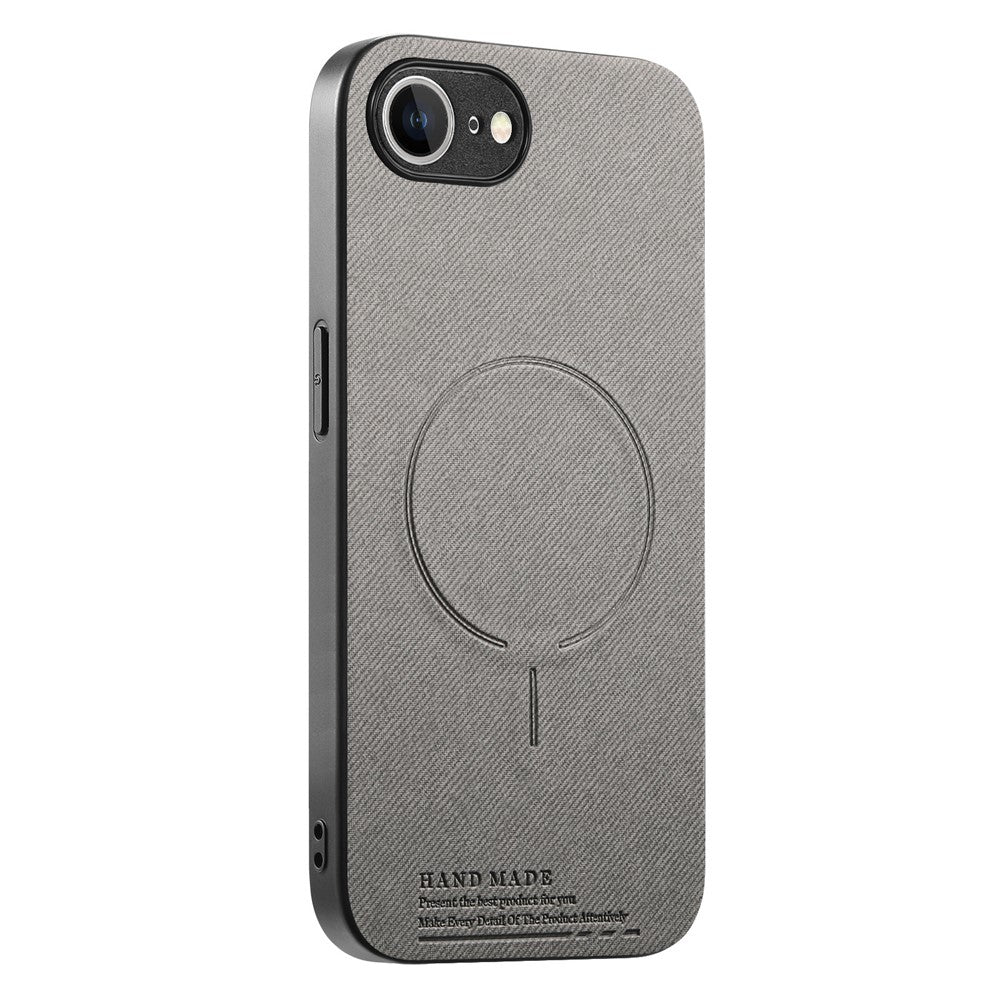 For iPhone 17e  /  16e Magnetic Case Cloth Texture PC + TPU + PU Leather Anti-Scratch Phone Cover