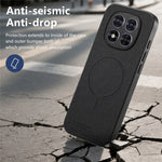 For Xiaomi Redmi Note 15 Pro 4G (Global) Magnetic Case Cloth Texture PC + TPU + PU Leather Anti-Scratch Phone Cover