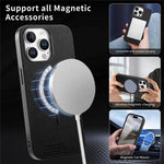For iPhone 16 Pro Max Magnetic Case Cloth Texture PC + TPU + PU Leather Anti-Scratch Phone Cover