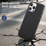For iPhone 16 Pro Max Magnetic Case Cloth Texture PC + TPU + PU Leather Anti-Scratch Phone Cover