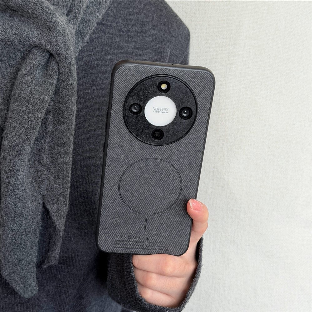 For Honor X70 5G  /  X9d 5G  /  Magic8 Lite 5G Magnetic Case Cloth Texture PC + TPU + PU Leather Anti-Scratch Phone Cover
