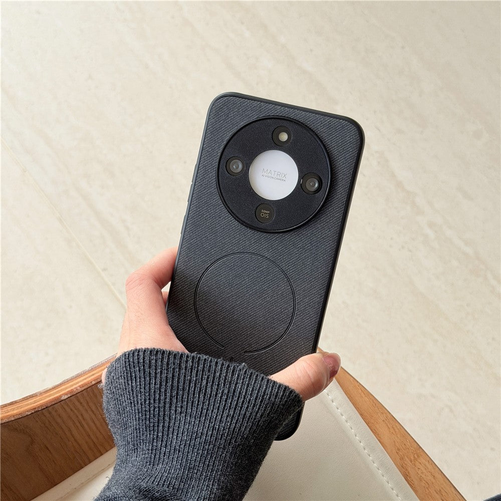 For Honor X70 5G  /  X9d 5G  /  Magic8 Lite 5G Magnetic Case Cloth Texture PC + TPU + PU Leather Anti-Scratch Phone Cover
