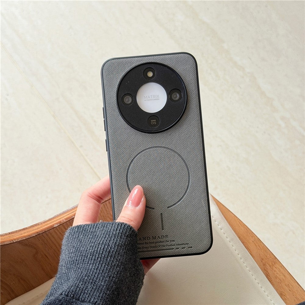 For Honor X70 5G  /  X9d 5G  /  Magic8 Lite 5G Magnetic Case Cloth Texture PC + TPU + PU Leather Anti-Scratch Phone Cover