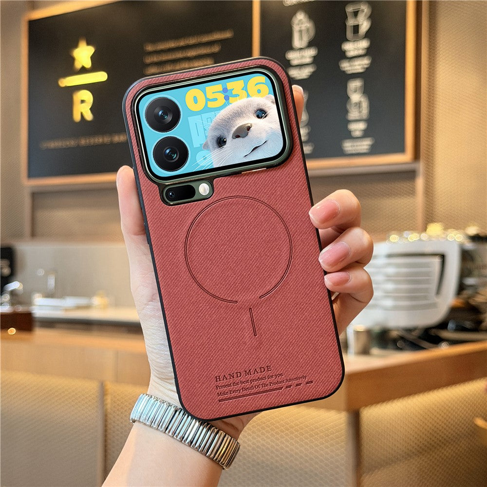 For Xiaomi 17 Pro Magnetic Case Cloth Texture PC + TPU + PU Leather Anti-Scratch Phone Cover