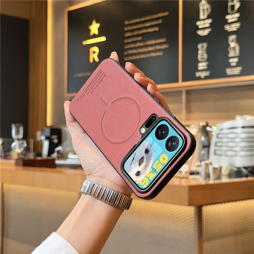 For Xiaomi 17 Pro Magnetic Case Cloth Texture PC + TPU + PU Leather Anti-Scratch Phone Cover