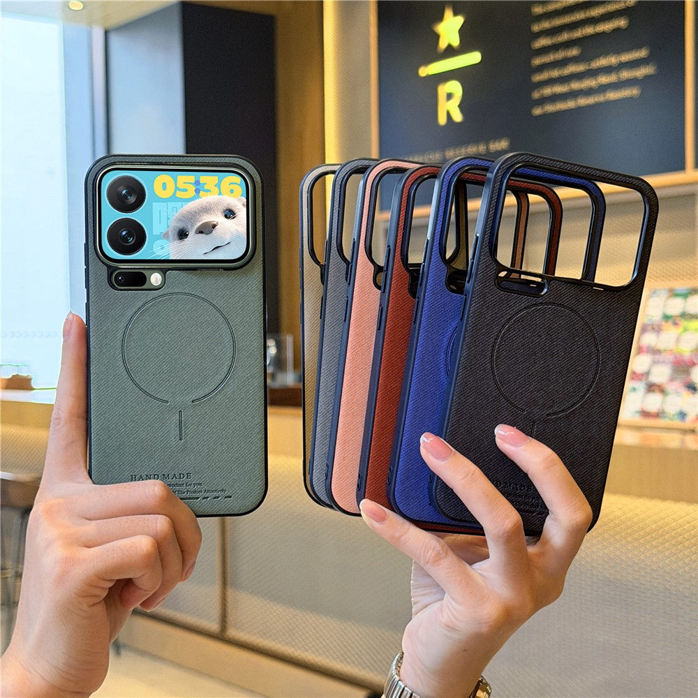 For Xiaomi 17 Pro Magnetic Case Cloth Texture PC + TPU + PU Leather Anti-Scratch Phone Cover
