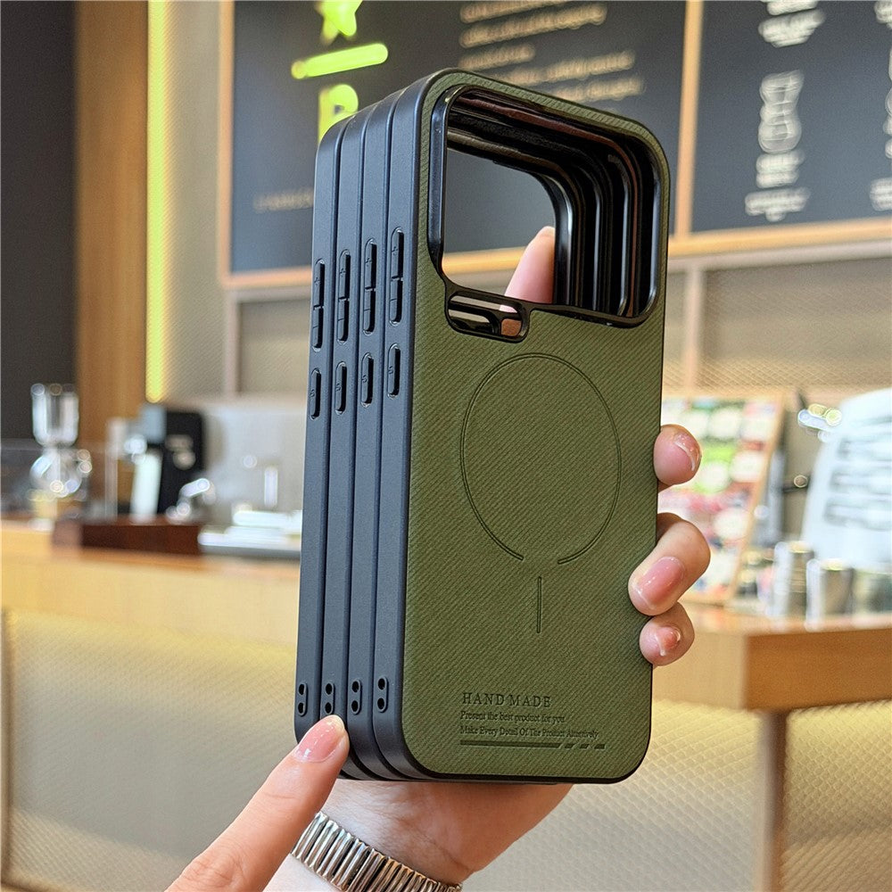 For Xiaomi 17 Pro Magnetic Case Cloth Texture PC + TPU + PU Leather Anti-Scratch Phone Cover
