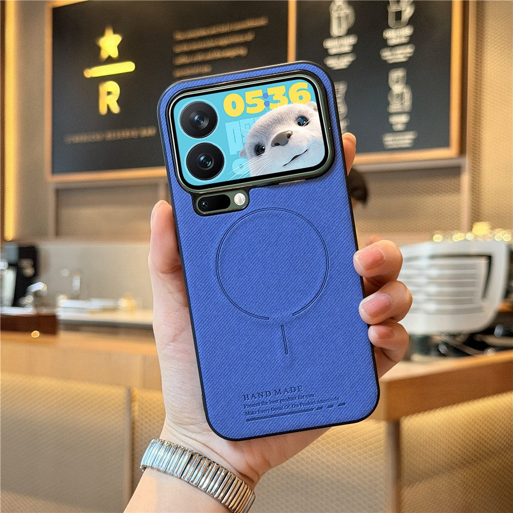 For Xiaomi 17 Pro Magnetic Case Cloth Texture PC + TPU + PU Leather Anti-Scratch Phone Cover