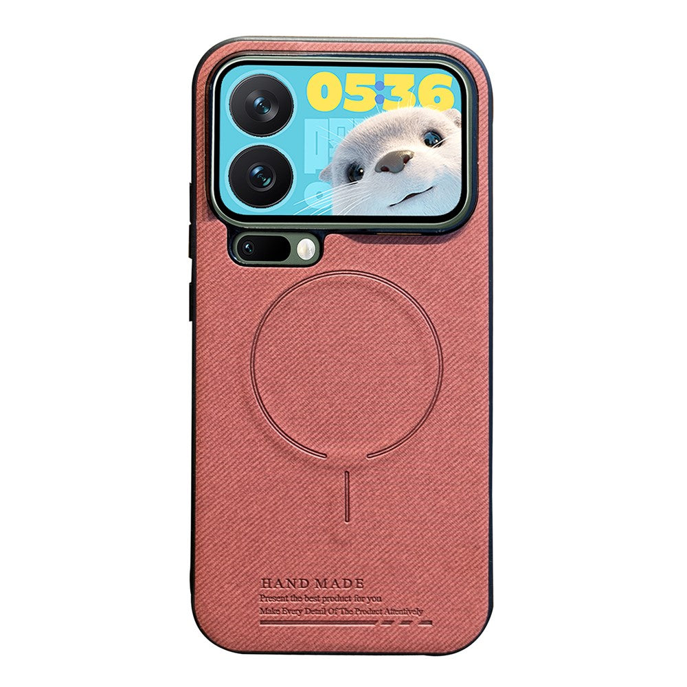 For Xiaomi 17 Pro Max Magnetic Case Cloth Texture PC + TPU + PU Leather Anti-Scratch Phone Cover