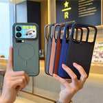 For Xiaomi 17 Pro Max Magnetic Case Cloth Texture PC + TPU + PU Leather Anti-Scratch Phone Cover