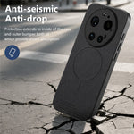 For Xiaomi 17 Ultra 5G Magnetic Case Cloth Texture PC + TPU + PU Leather Anti-Scratch Phone Cover