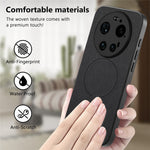 For Xiaomi 17 Ultra 5G Magnetic Case Cloth Texture PC + TPU + PU Leather Anti-Scratch Phone Cover
