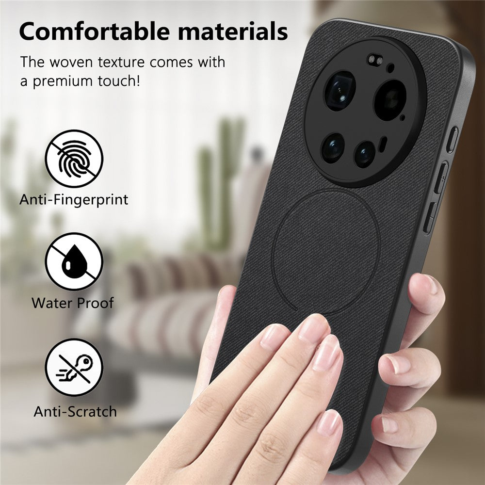 For Xiaomi 17 Ultra 5G Magnetic Case Cloth Texture PC + TPU + PU Leather Anti-Scratch Phone Cover