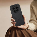 For Xiaomi 17 Ultra 5G Magnetic Case Cloth Texture PC + TPU + PU Leather Anti-Scratch Phone Cover