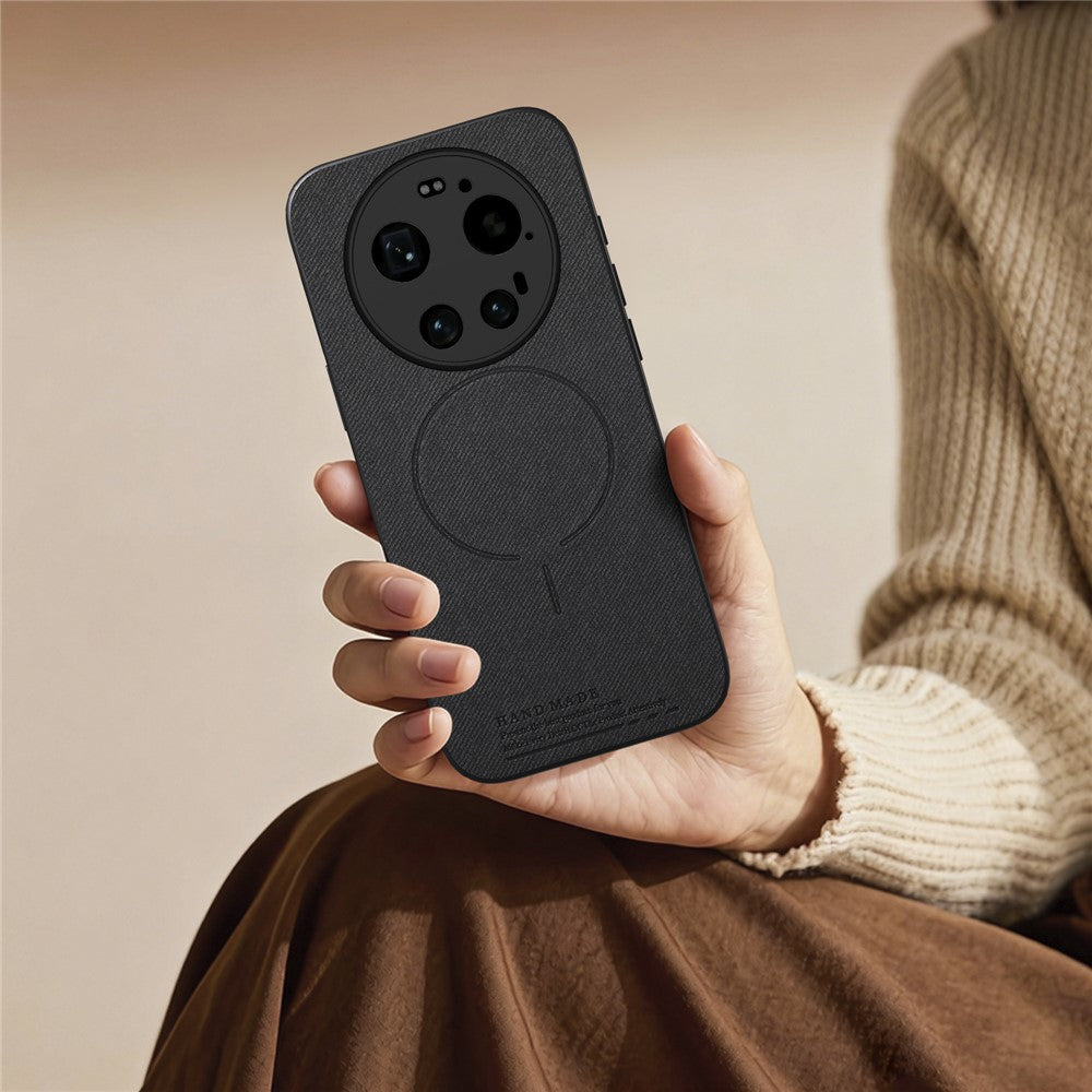 For Xiaomi 17 Ultra 5G Magnetic Case Cloth Texture PC + TPU + PU Leather Anti-Scratch Phone Cover
