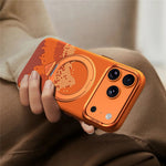 SULADA for iPhone 18 Pro / 17 Pro Magnetic Case 360° Rotating Ring Kickstand Golden Mountain Pattern PC Slim Phone Cover