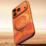 SULADA for iPhone 18 Pro / 17 Pro Magnetic Case 360° Rotating Ring Kickstand Golden Mountain Pattern PC Slim Phone Cover