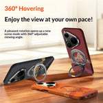 SULADA for Huawei Pura 90 Pro Max Magnetic Case 360° Rotating Ring Kickstand Golden Mountain Pattern PC Slim Phone Cover