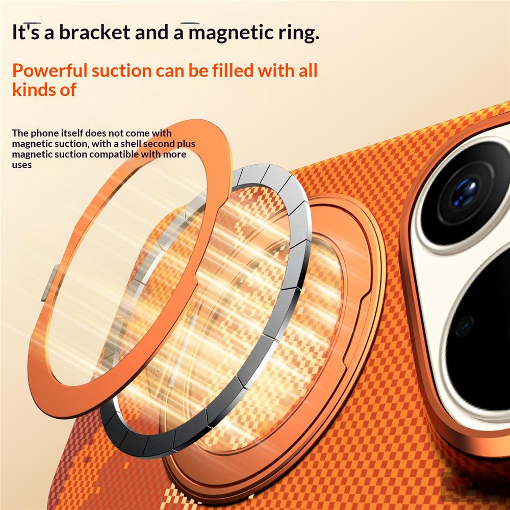 SULADA for Huawei Pura 90 Pro Max Magnetic Case 360° Rotating Ring Kickstand Golden Mountain Pattern PC Slim Phone Cover