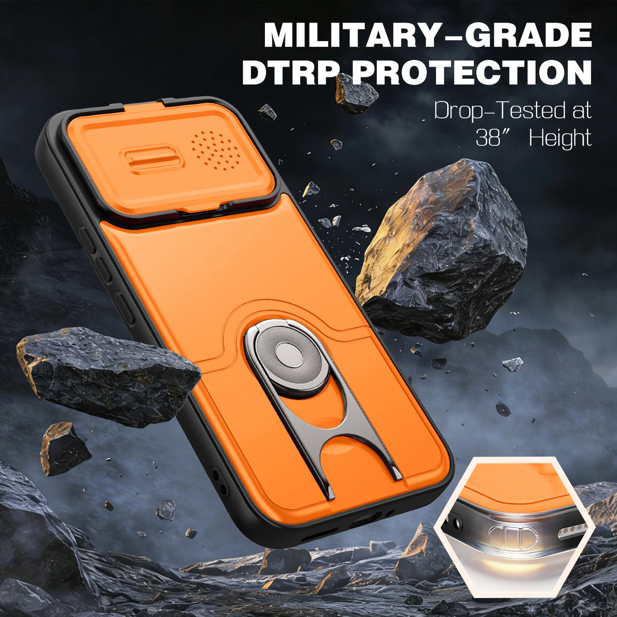For Xiaomi Redmi K90 Pro Max 5G Case with Slide Camera Cover Kickstand PC + TPU Protective Phone Shell