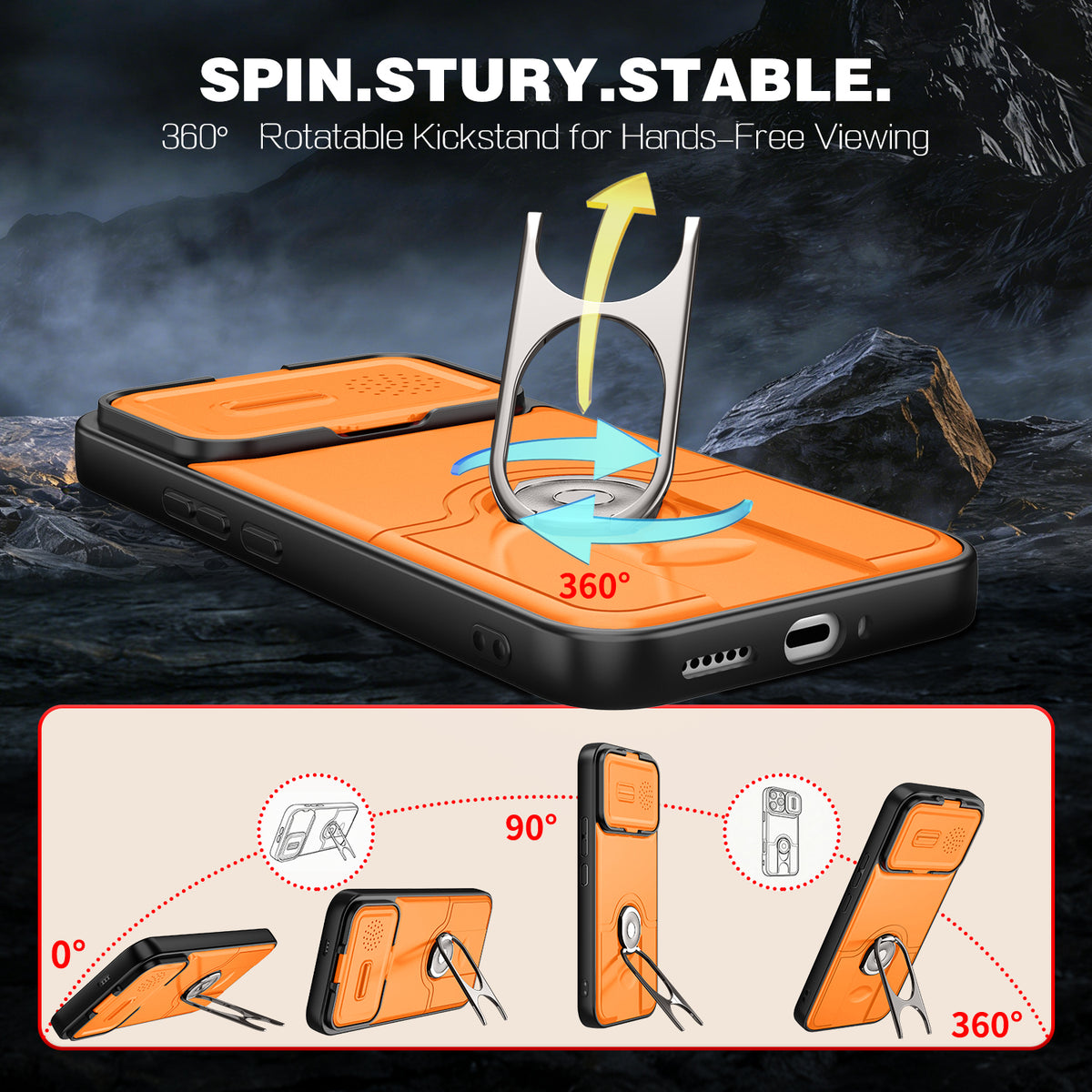 For Xiaomi Redmi K90 Pro Max 5G Case with Slide Camera Cover Kickstand PC + TPU Protective Phone Shell