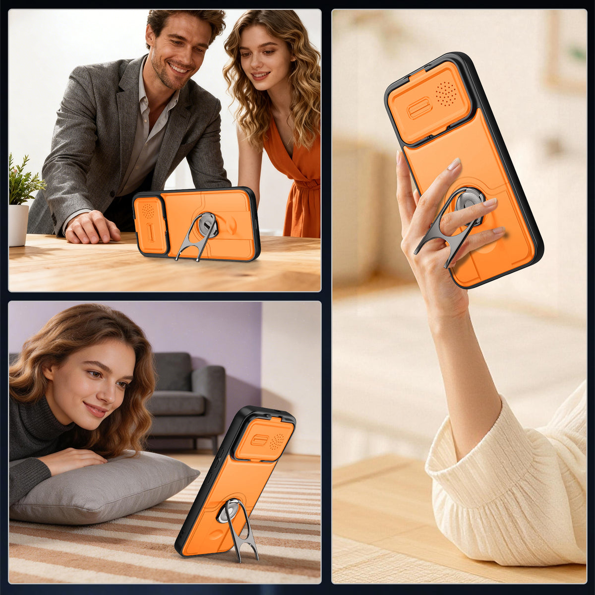 For Xiaomi Redmi K90 Pro Max 5G Case with Slide Camera Cover Kickstand PC + TPU Protective Phone Shell