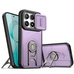 For Xiaomi Redmi K90 5G Case with Slide Camera Cover Kickstand PC + TPU Protective Phone Shell