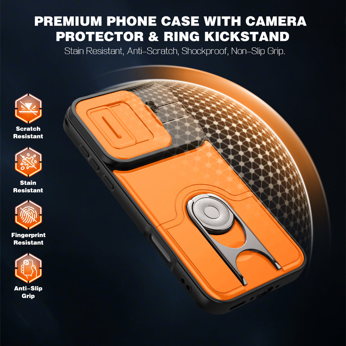 For Oppo Find X9 Pro 5G Case with Slide Camera Cover Kickstand PC + TPU Protective Phone Shell