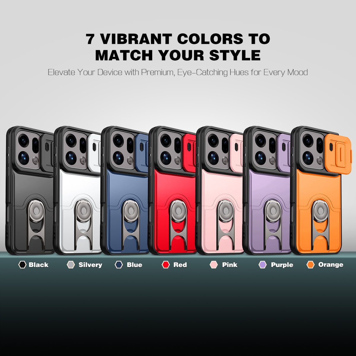 For Oppo Find X9 Pro 5G Case with Slide Camera Cover Kickstand PC + TPU Protective Phone Shell