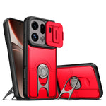 For Oppo Find X9 Pro 5G Case with Slide Camera Cover Kickstand PC + TPU Protective Phone Shell