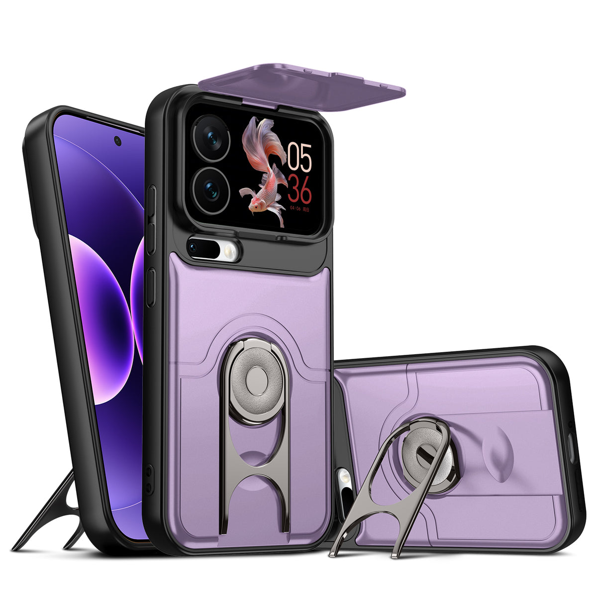 For Xiaomi 17 Pro Max Case with Slide Camera Cover Kickstand PC + TPU Protective Phone Shell