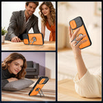 For iPhone 17 Case with Slide Camera Cover Kickstand PC + TPU Protective Phone Shell