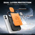 For iPhone 17 Case with Slide Camera Cover Kickstand PC + TPU Protective Phone Shell
