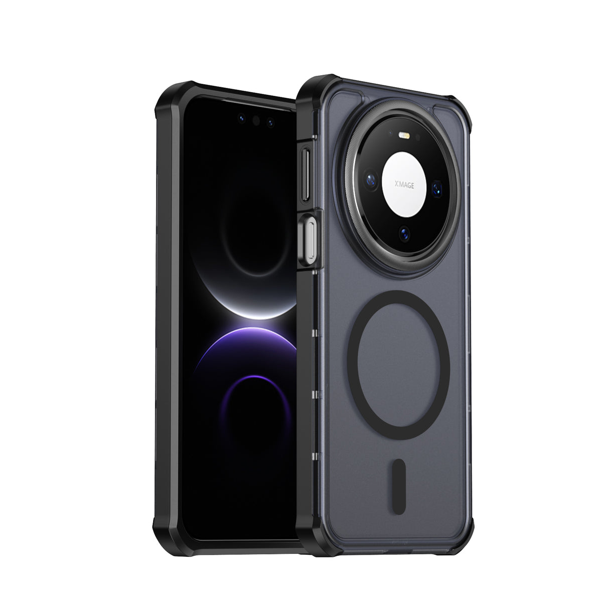 For Huawei Mate 80 Magnetic Case Electroplated Frame Skin-touch TPU+PC Phone Cover