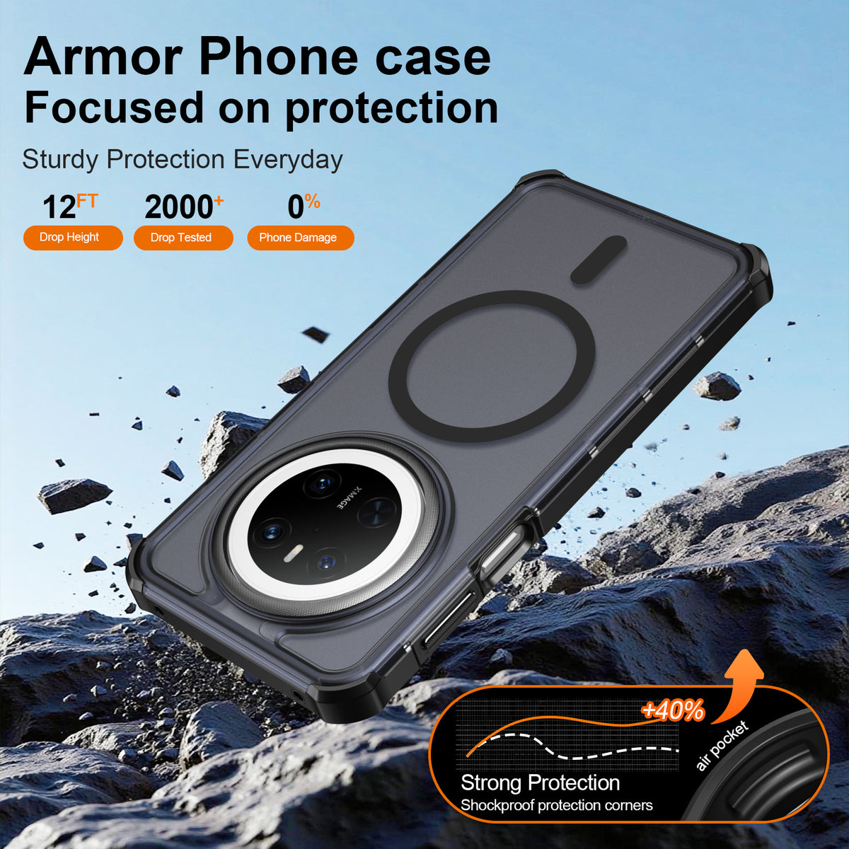 For Huawei Mate 70 Magnetic Case Electroplated Frame Skin-touch TPU+PC Phone Cover