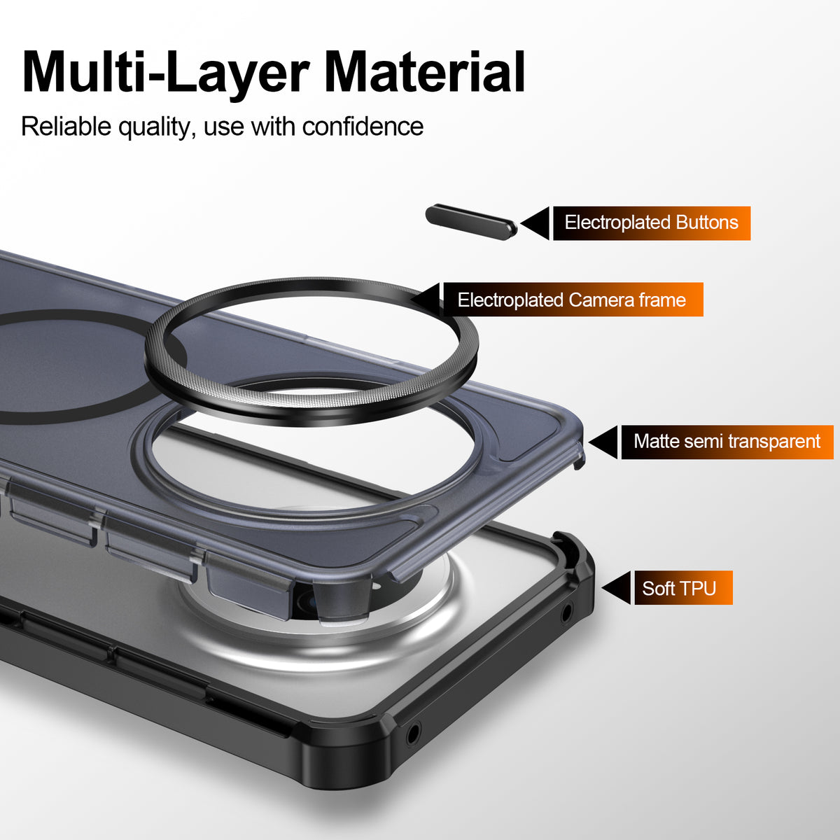 For Huawei Mate 70 Magnetic Case Electroplated Frame Skin-touch TPU+PC Phone Cover