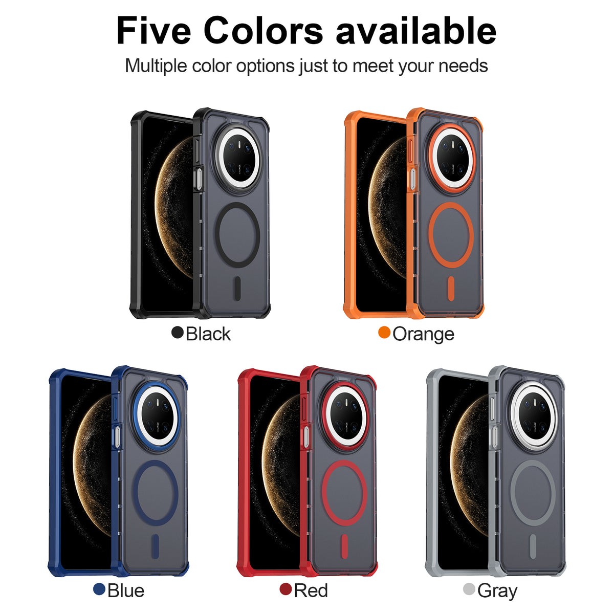 For Huawei Mate 70 Magnetic Case Electroplated Frame Skin-touch TPU+PC Phone Cover
