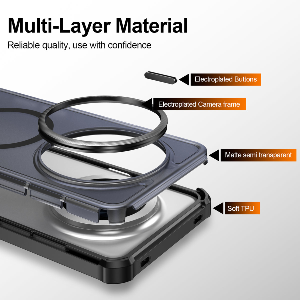 For Huawei Mate 70 Pro Magnetic Case Electroplated Frame Skin-touch TPU+PC Phone Cover